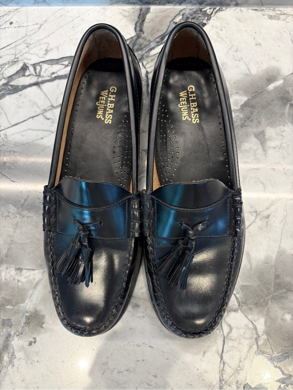G.H. Bass & Co. Black Leather Tassel Weejuns Loafers